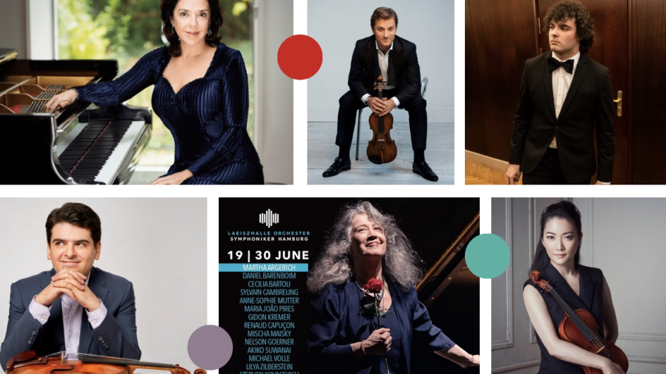 Michael Barenboim, Akiko Suwanai, Martín García García, Elena Bashkirova y Renaud Capuçon en el Martha Argerich Festival 2022